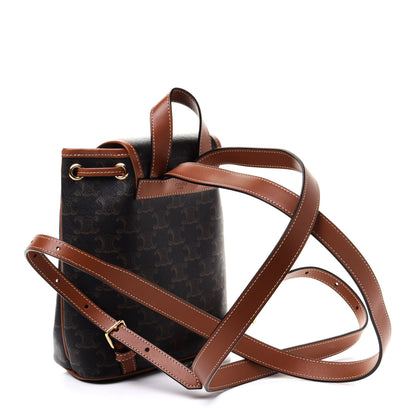 Celine Triomphe Canvas Calfskin Mini Folco Backpack Tan 3 of 9