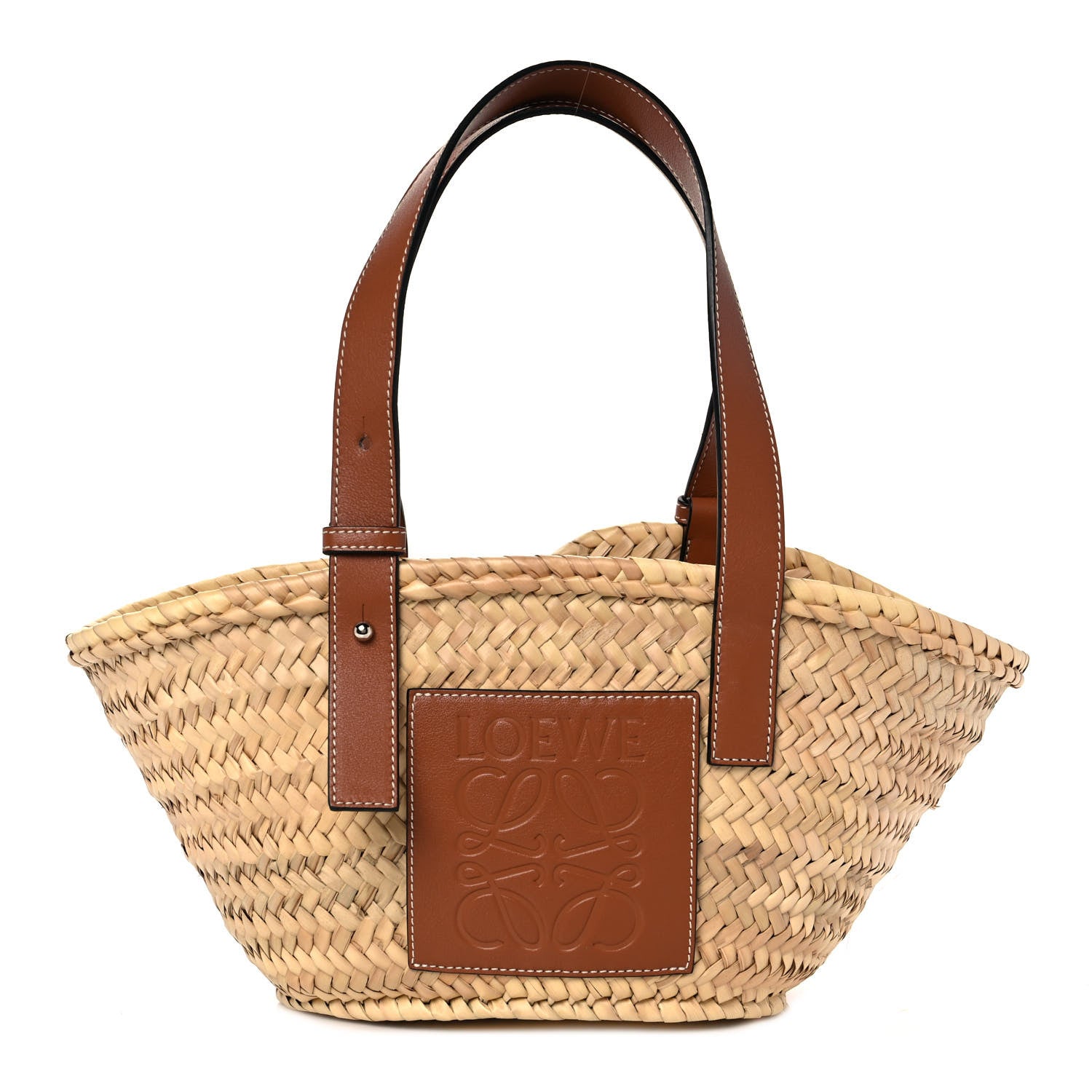Loewe Raffia Small Basket Tote Bag Natural Tan 1 of 11