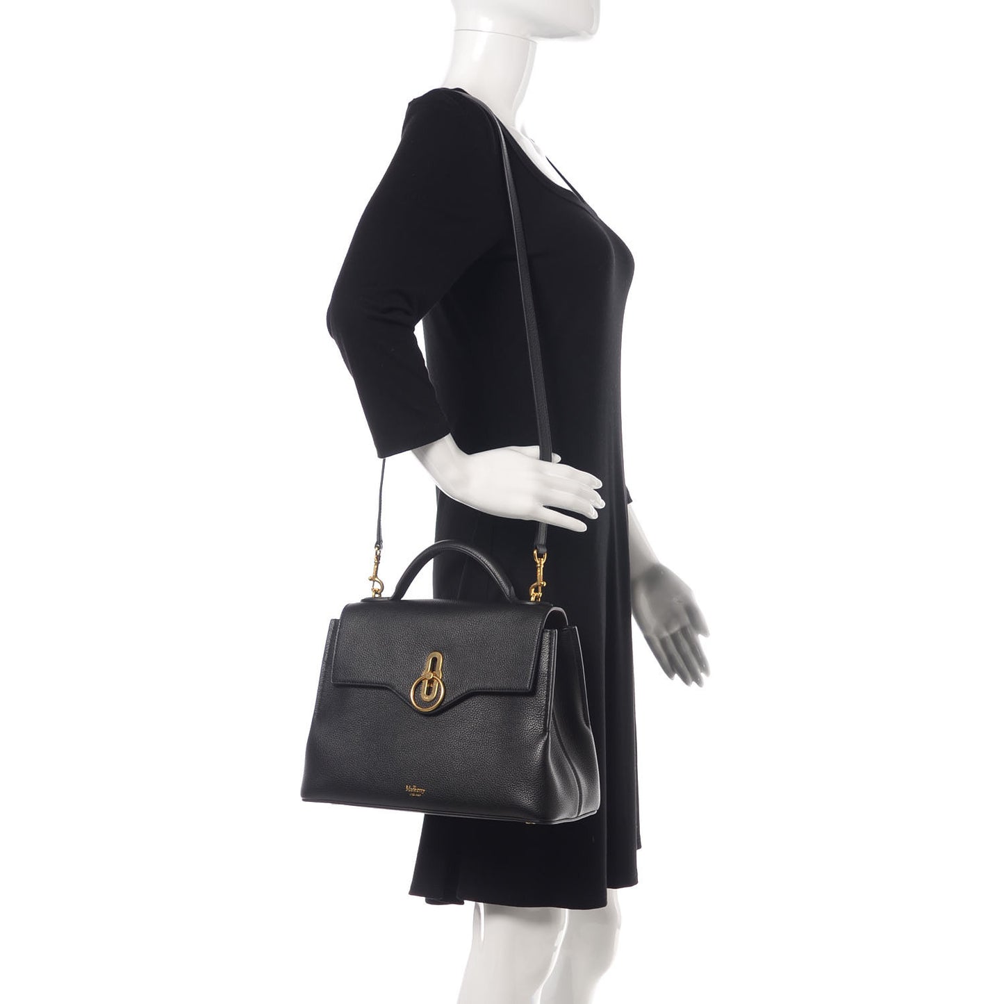 Small Classic Grain Calfskin Small Seaton Black