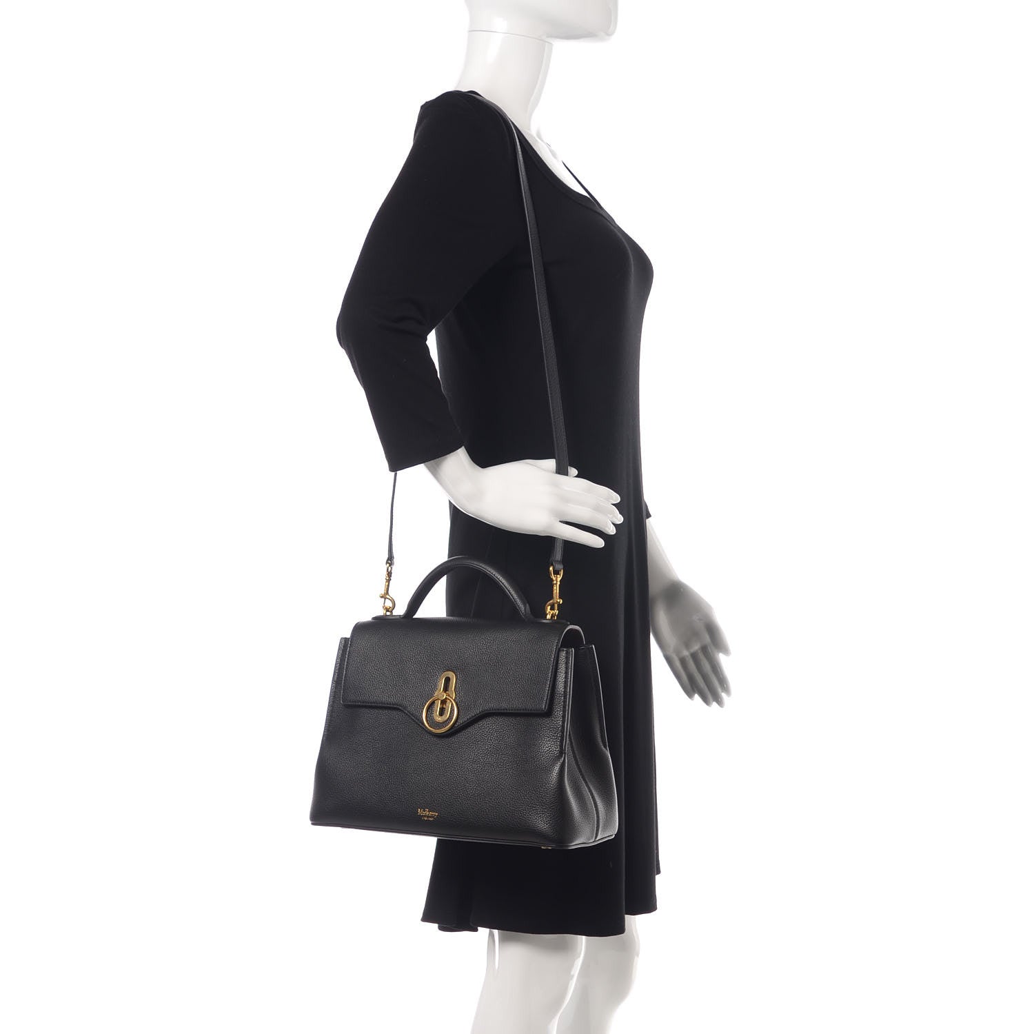 Mulberry Small Classic Grain Calfskin Small Seaton Black 2 of 11
