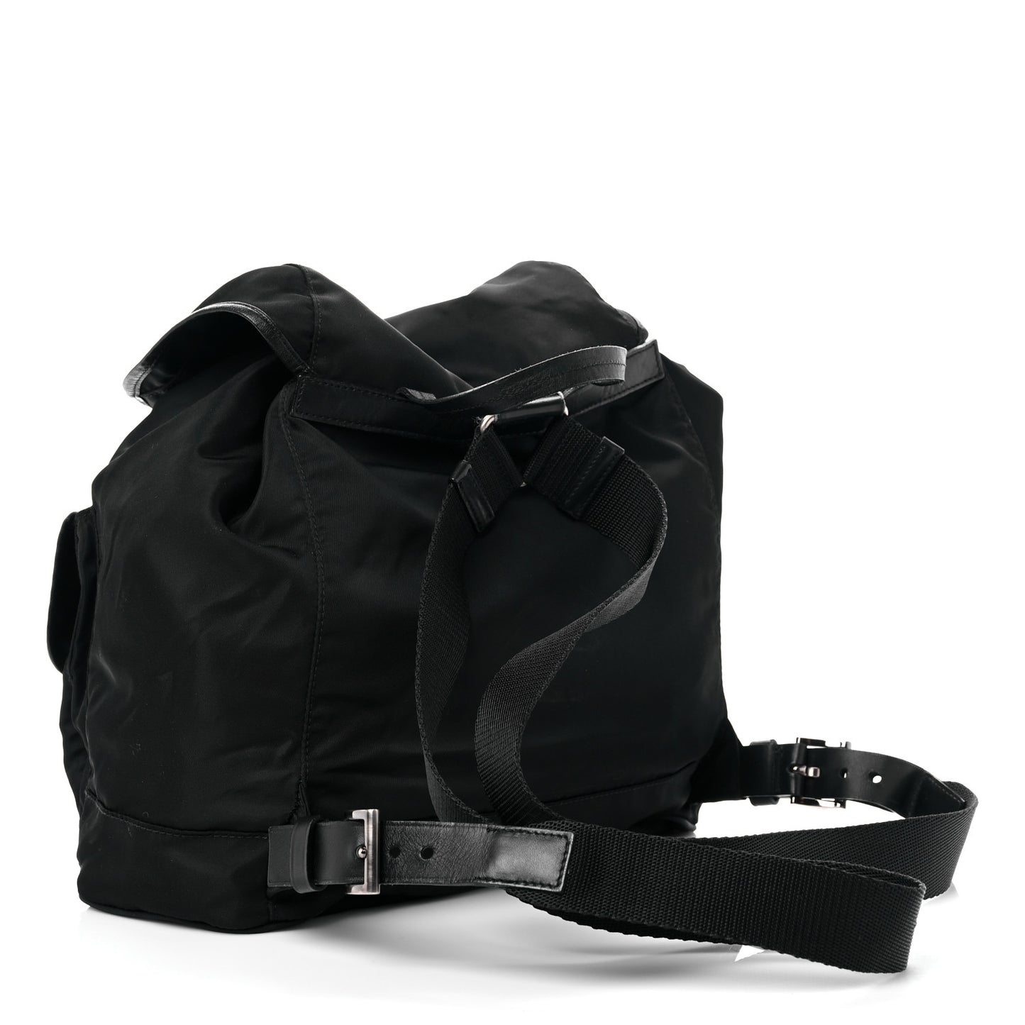 Tessuto Nylon Calfskin Medium Backpack Black