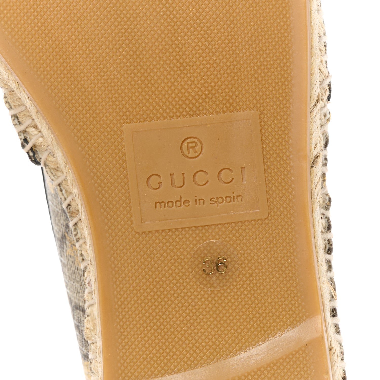 Gucci GG Supreme Monogram Bees Espadrille Flats 36 Beige Ebony Oro Black 6 of 12