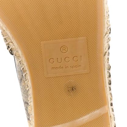 Gucci GG Supreme Monogram Bees Espadrille Flats 36 Beige Ebony Oro Black 6 of 12
