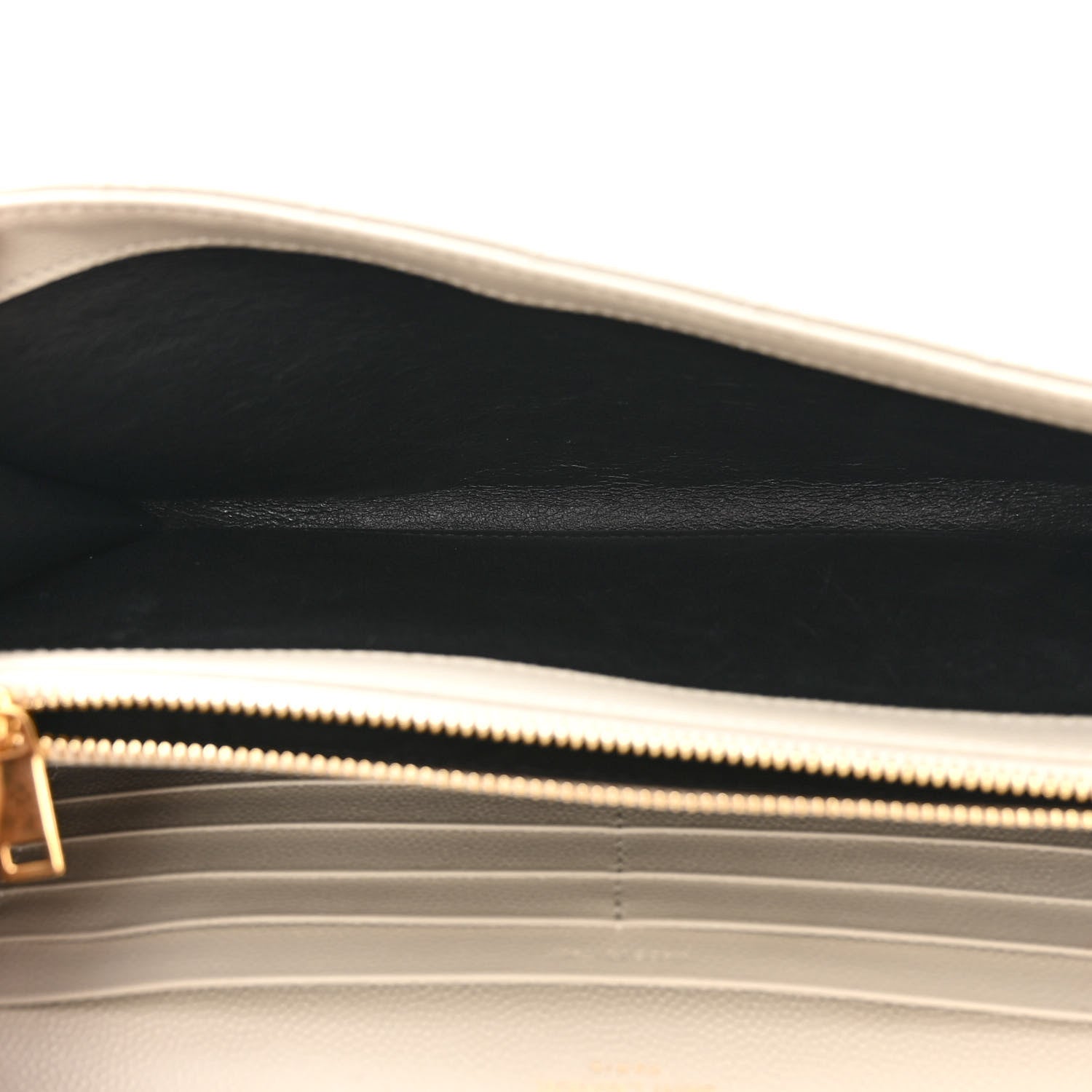 Saint Laurent Grain De Poudre Mixed Matelasse Triquilt Monogram Chain Wallet Crema Soft 5 of 10
