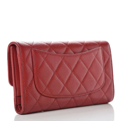 Chanel Caviar Quilted Large Flap Wallet Red 3 of 13