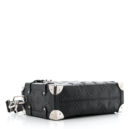Louis Vuitton Calfskin Debossed Monogram Side Trunk Black 4 of 9