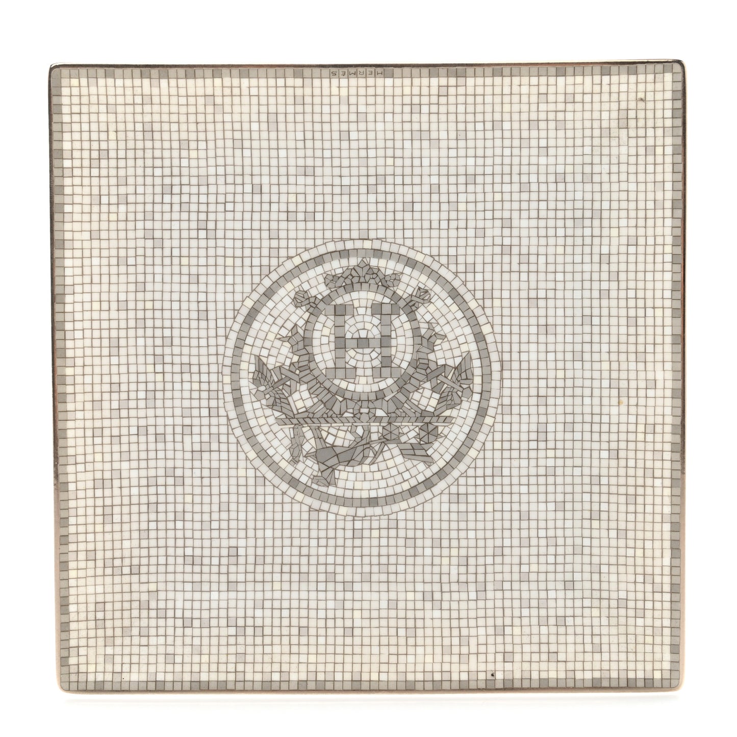 Porcelain Mosaique Au 24 Platinum Square Plate N°3