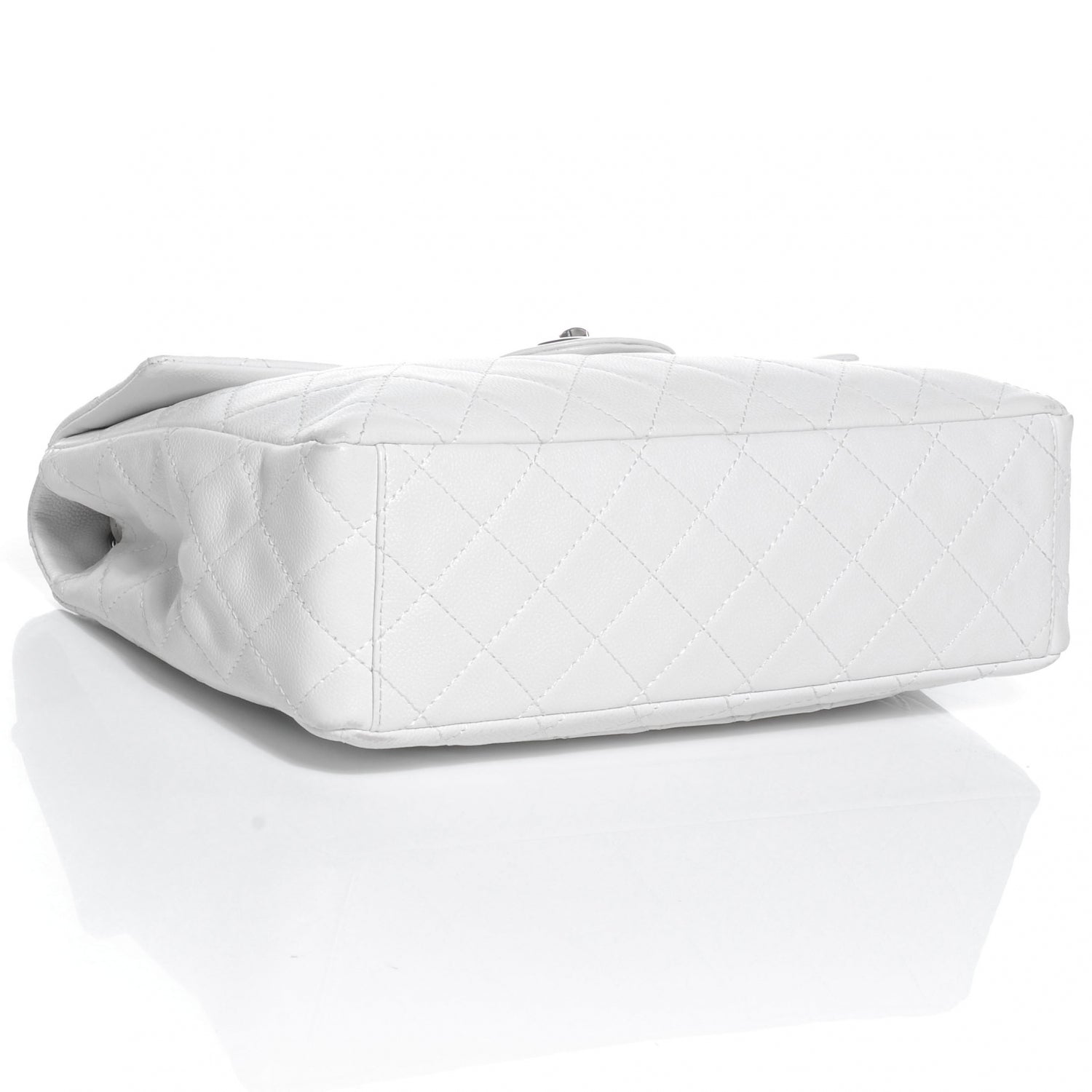 Chanel Washed Caviar Maxi Single Flap White 4 of 8