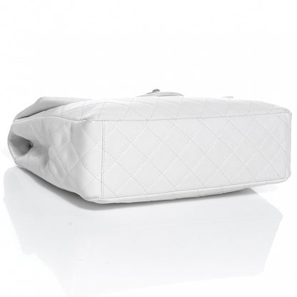 Chanel Washed Caviar Maxi Single Flap White 4 of 8