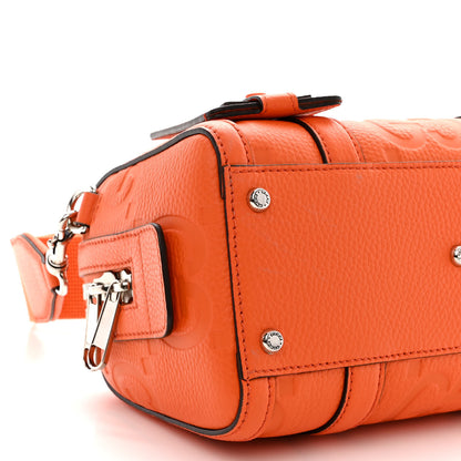 Gucci Piuma Calfskin Jumbo GG Embossed Mini Duffle Bag Good Orange 9 of 10