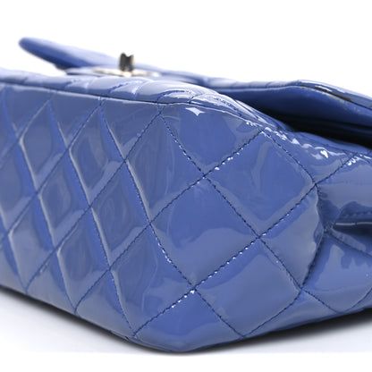 Chanel Patent Calfskin Quilted Jumbo Double Flap Blue 9 of 10