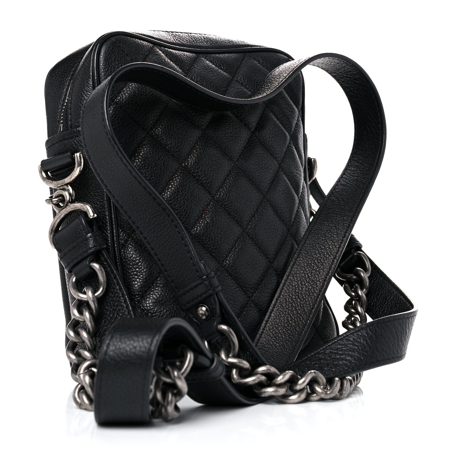 Calfskin Business Trip Vertical Camera Case Black