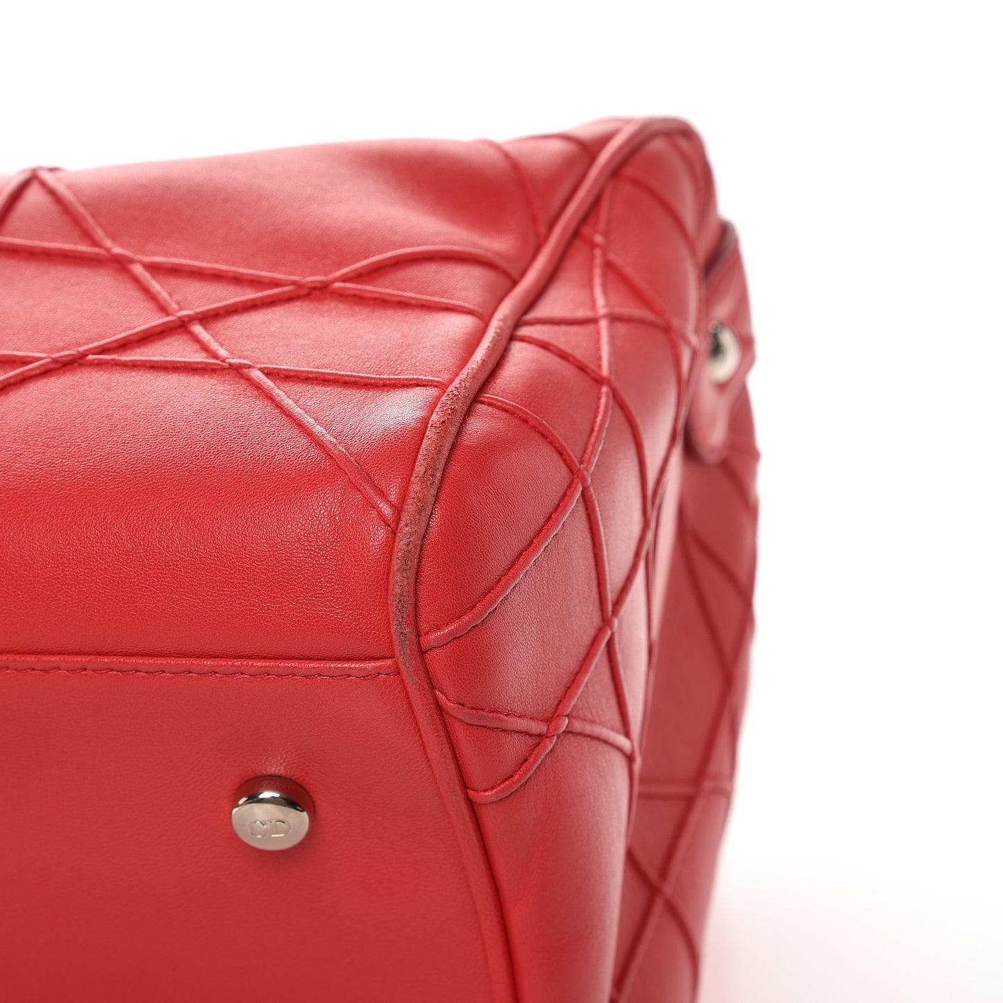 Lambskin Cannage Granville Polochon Coral