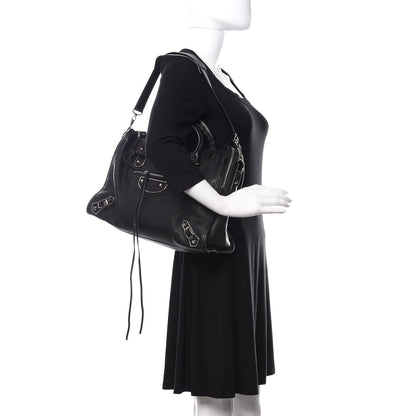 Balenciaga Chevre Silver Metallic Edge Hardware City Black 2 of 10