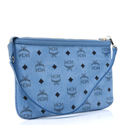 MCM Visetos Anya Shopper Tote Pouch Blue 2 of 7