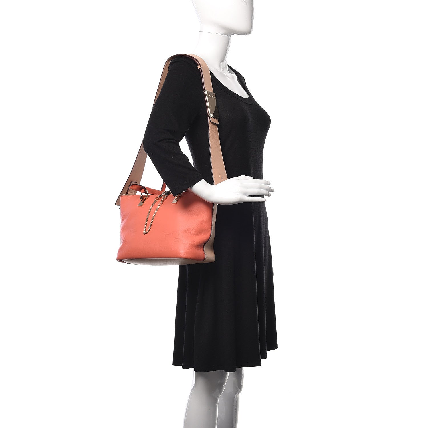 Chloe Smooth Calfskin Small Baylee Tote Blush Nude Coral Pop 2 of 11