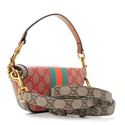 Gucci X DANS LE VERT GG Supreme Monogram Cuoio Web Mini Retro Interlocking G Top Handle Beige Rosso Ebony Harness Brown 3 of 10