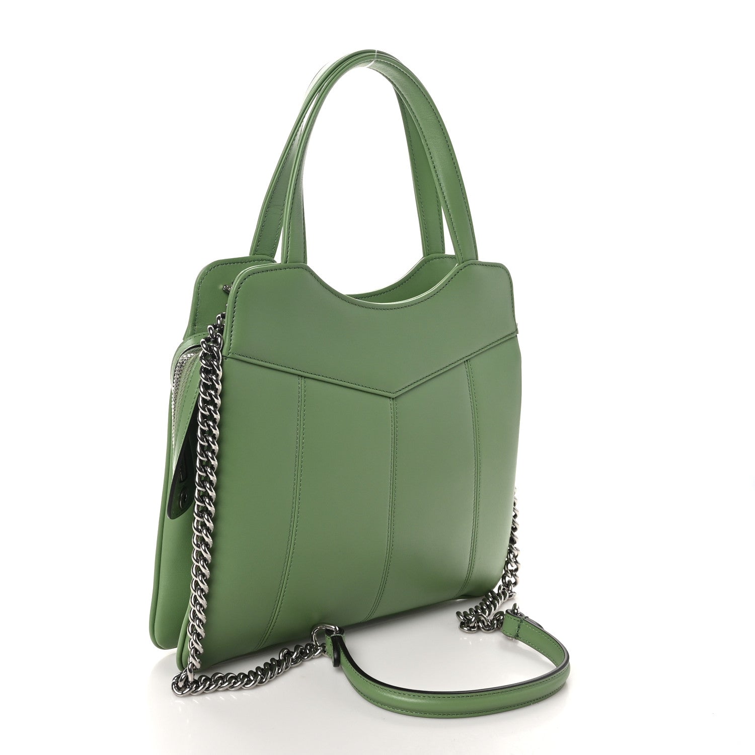 Gucci Senna Calfskin Petite GG Small Tote Bag Green Soil Grass 3 of 10