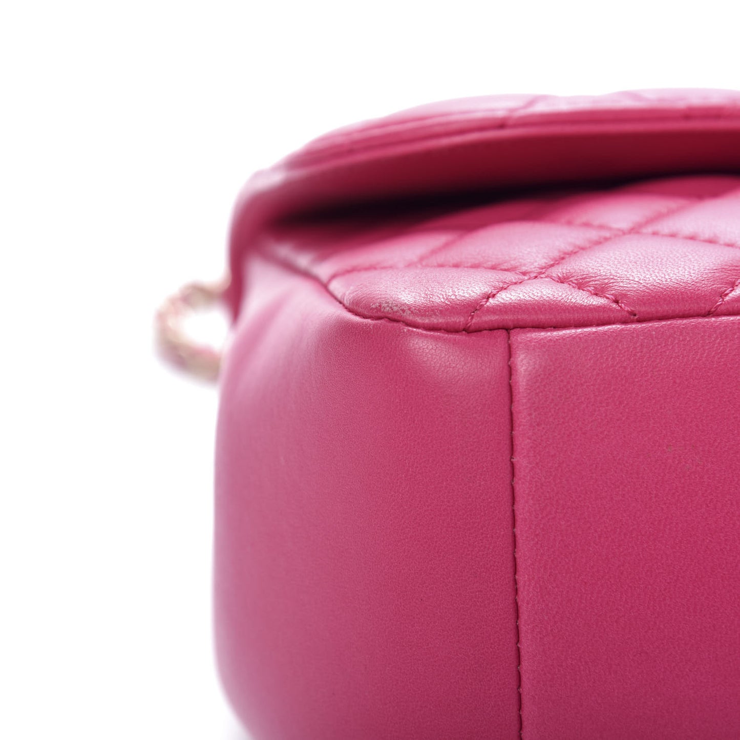 Lambskin Quilted Jumbo Mademoiselle Chic Flap Fuchsia