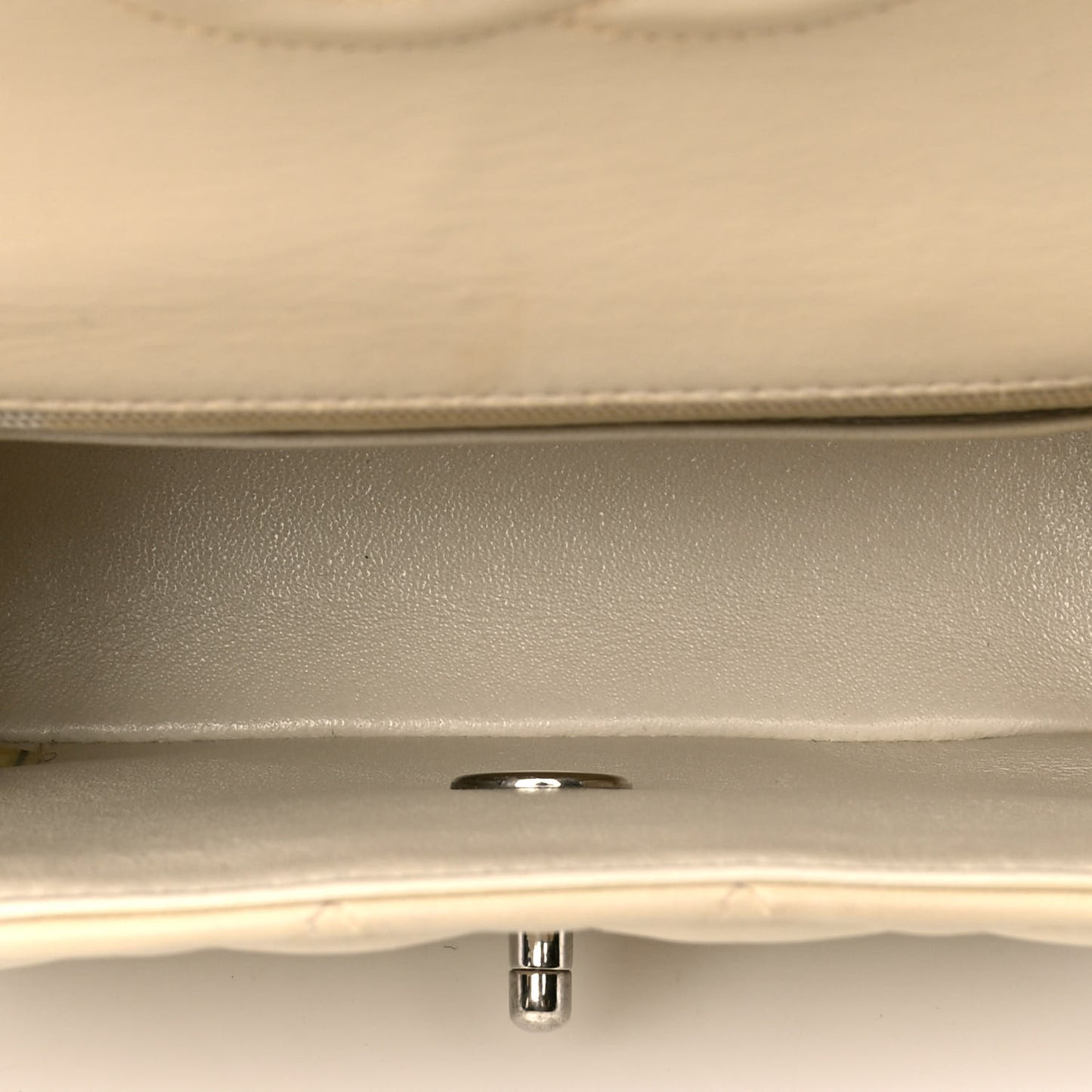 Lambskin Quilted Mini Square Flap Beige