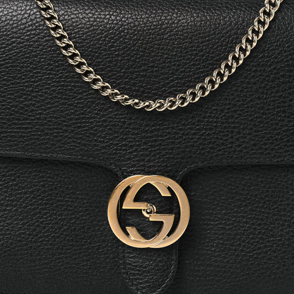 Gucci Dollar Calfskin Interlocking G Shoulder Bag Black 8 of 13