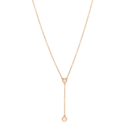 Tiffany 18K Rose Gold Diamond Elsa Peretti Diamonds by the Yard Lariat Necklace 1 of 5