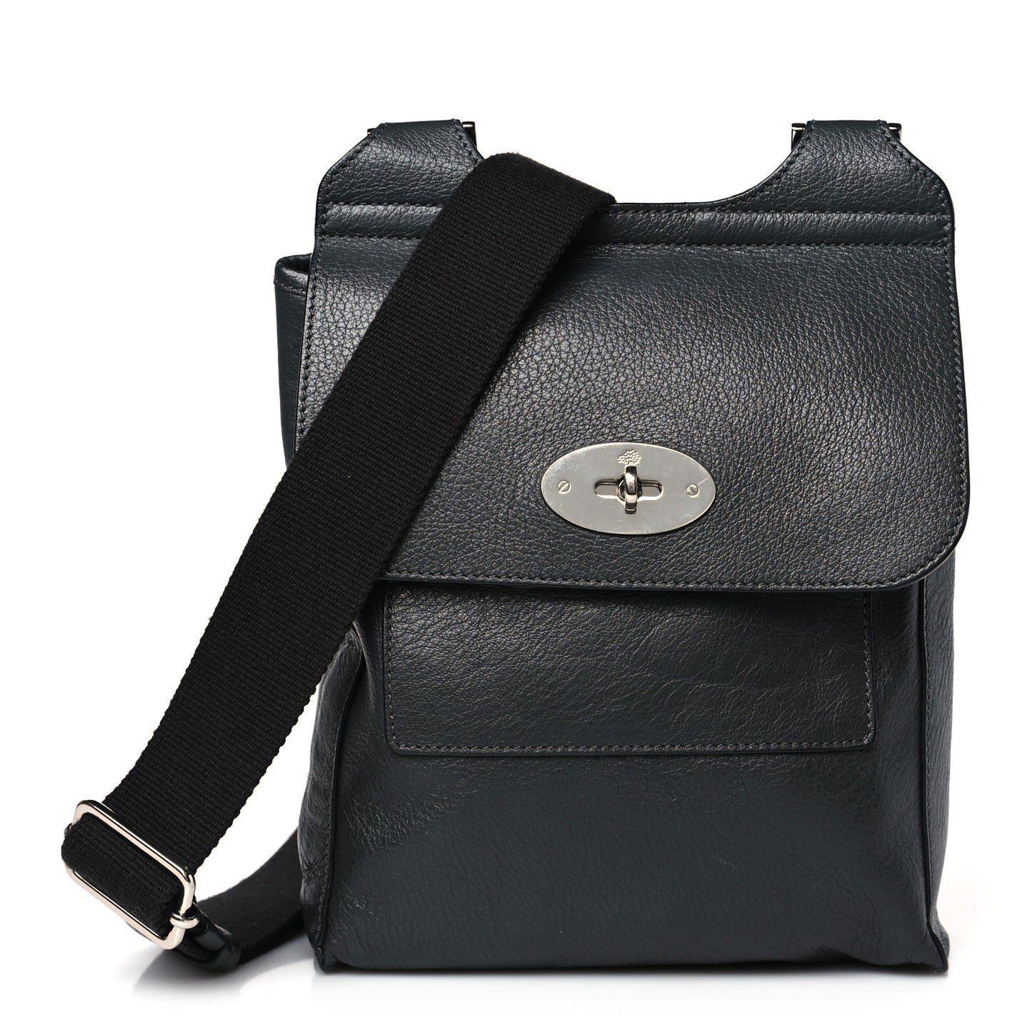 Natural Grain Calfskin Antony Messenger Crossbody Black