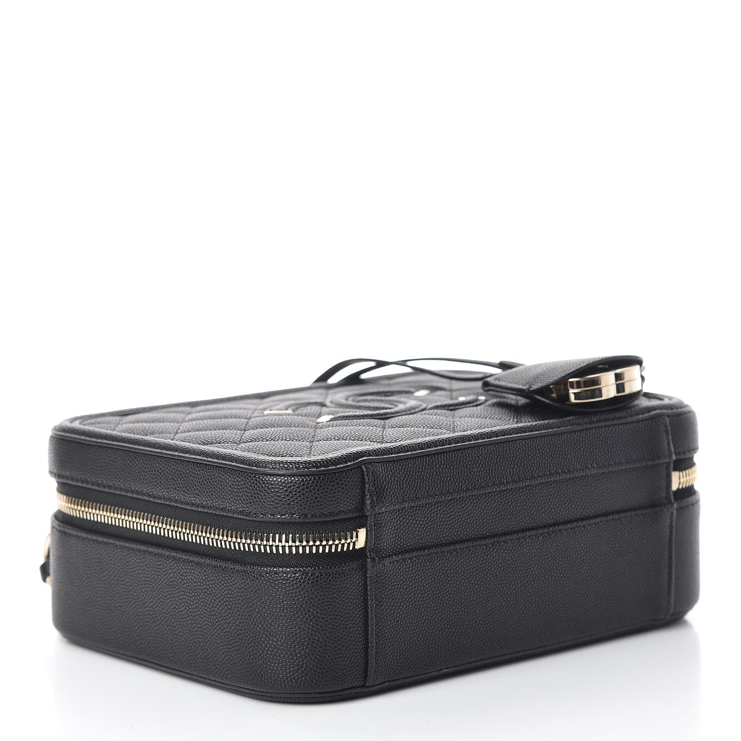 Chanel Caviar Quilted Medium CC Filigree Vanity Case Black 4 of 10