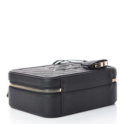 Chanel Caviar Quilted Medium CC Filigree Vanity Case Black 4 of 10