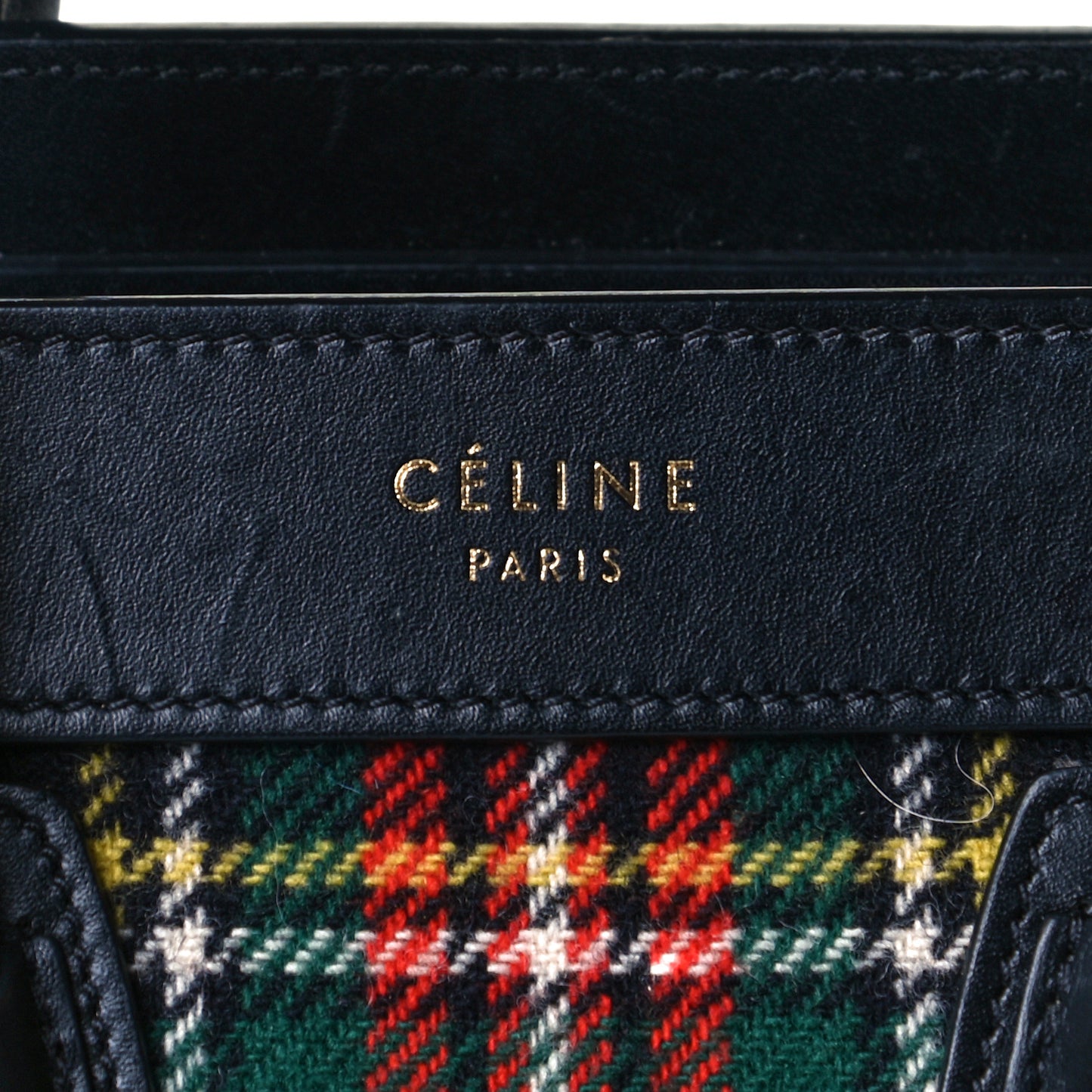Tartan Calfskin Nano Luggage Red Blue