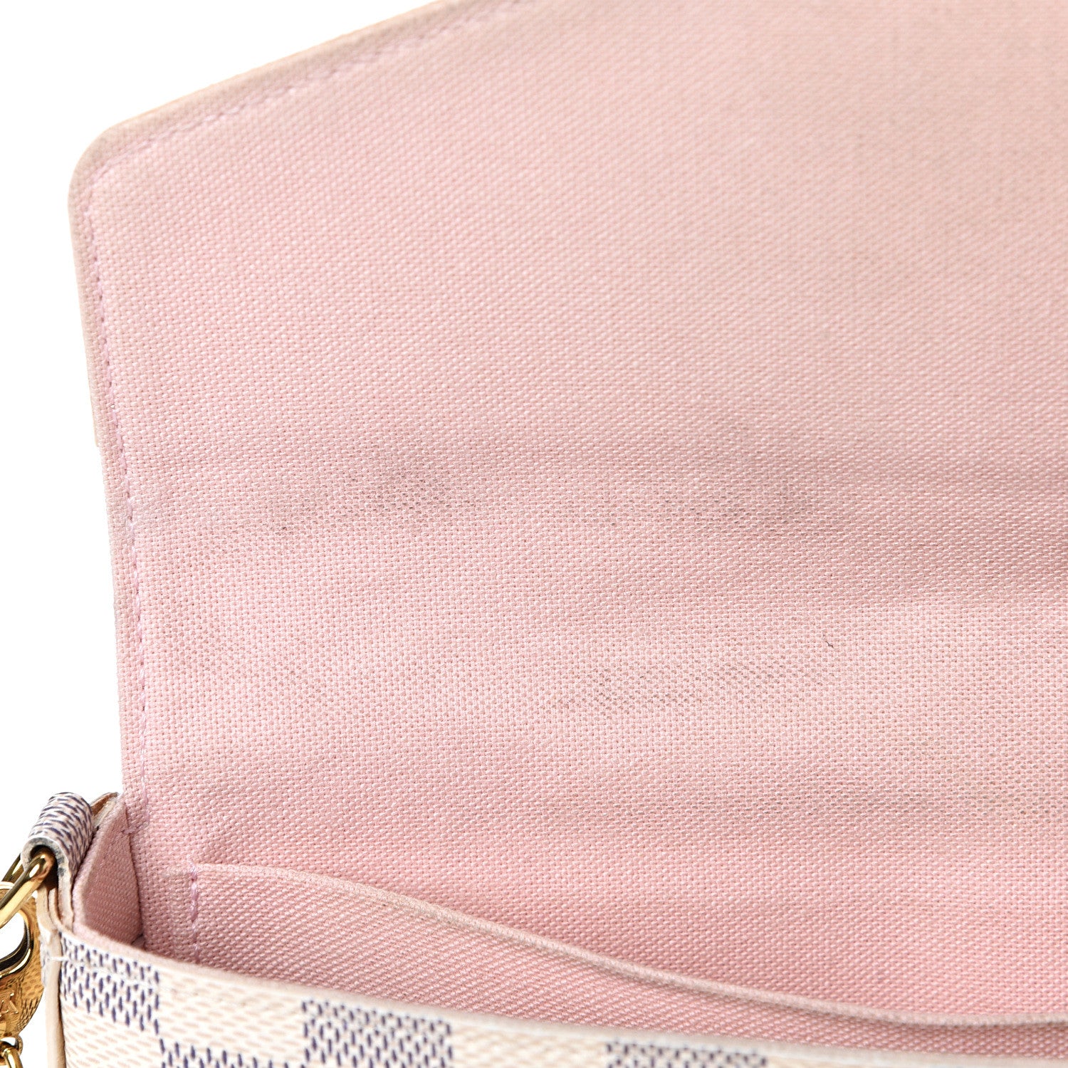 Louis Vuitton Damier Azur Pochette Felicie Chain Wallet Rose Ballerine 14 of 24