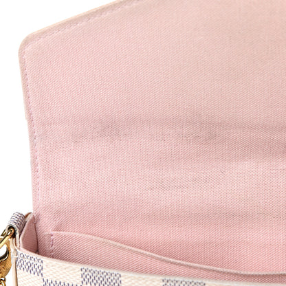 Louis Vuitton Damier Azur Pochette Felicie Chain Wallet Rose Ballerine 14 of 24