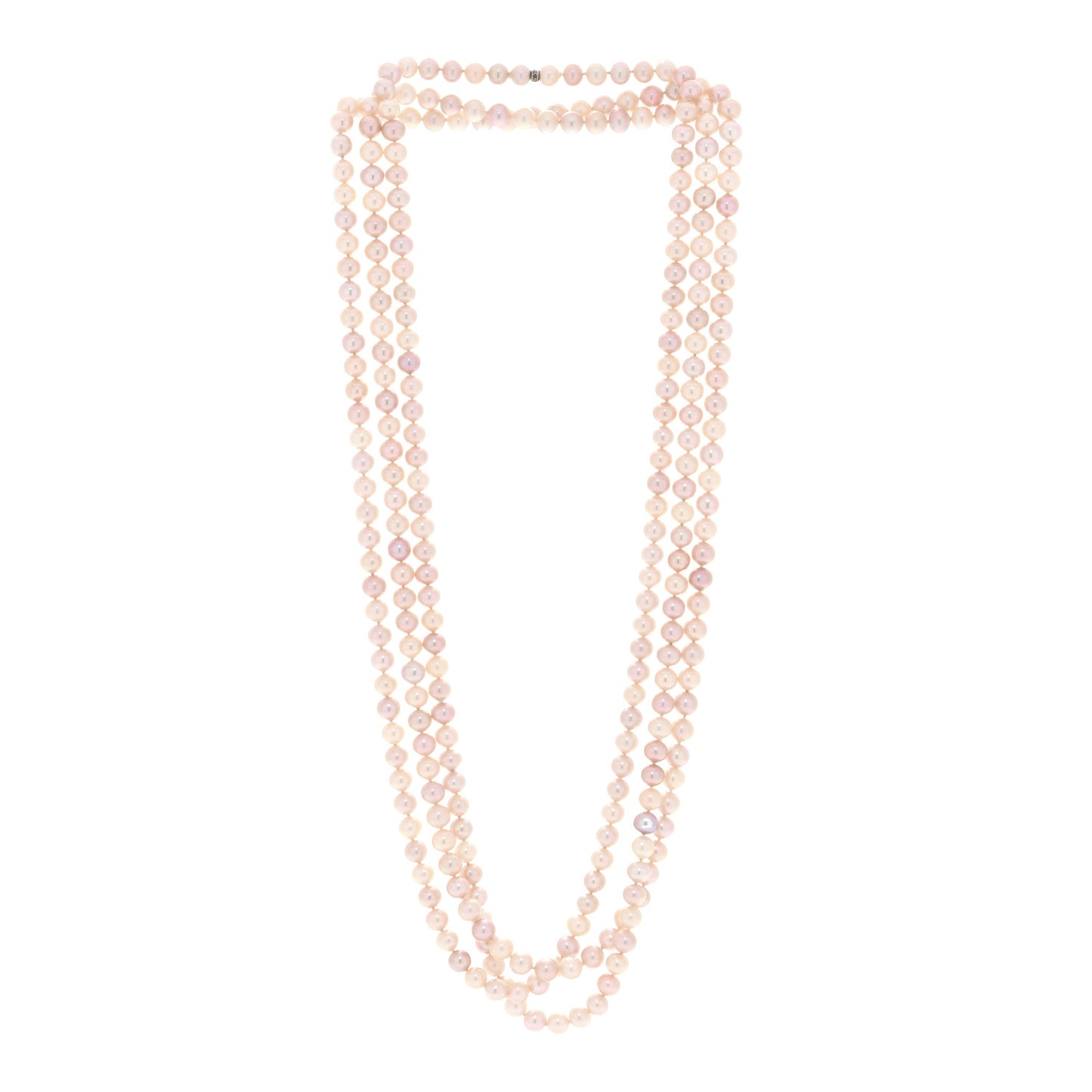 Sterling Silver Freshwater Cultured Pearl Ziegfeld Long Strand Necklace