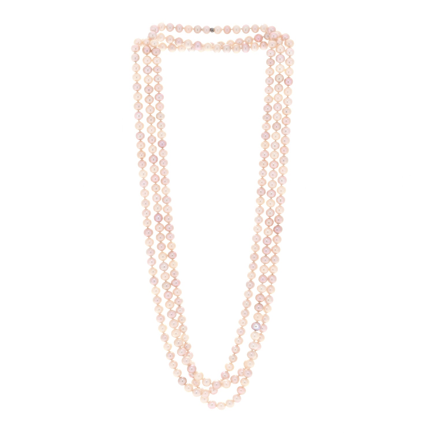 Tiffany Sterling Silver Freshwater Cultured Pearl Ziegfeld Long Strand Necklace 3 of 4