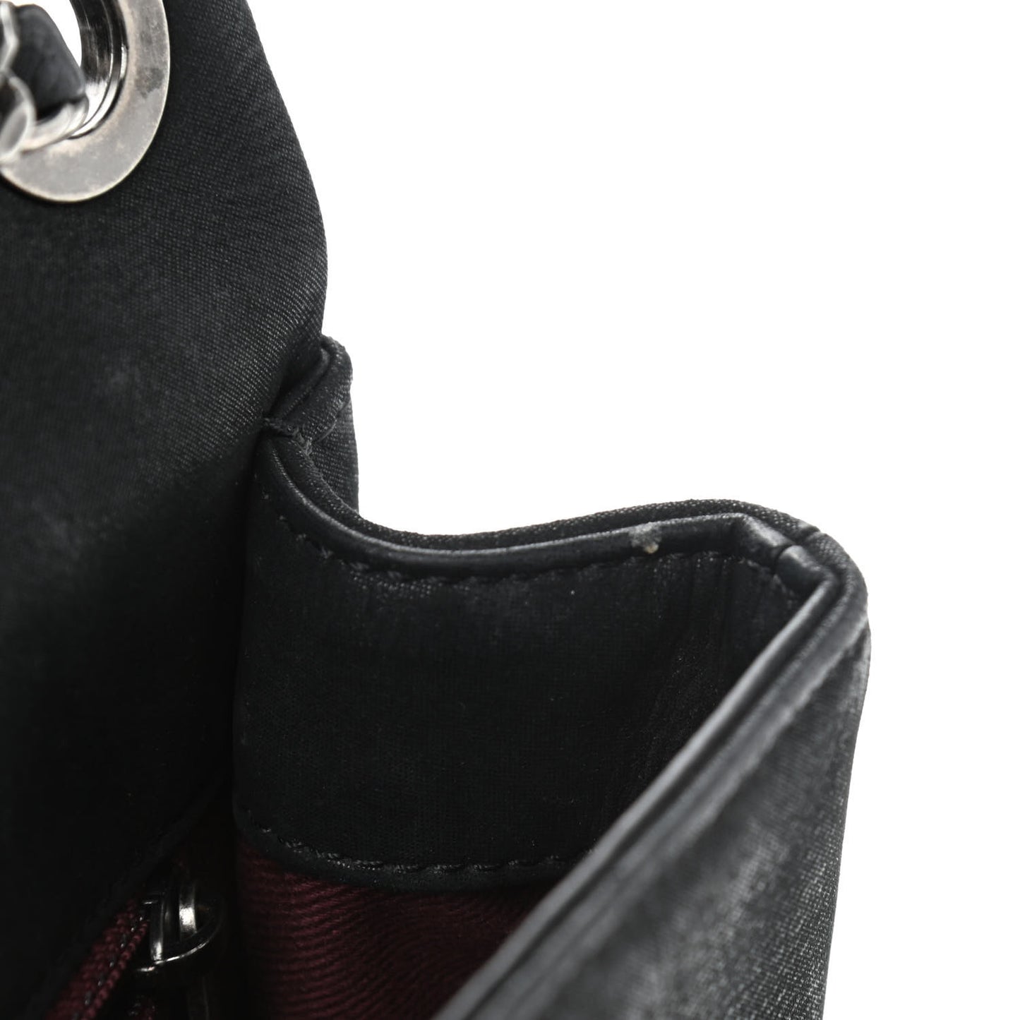Calfskin Diamond Embossed New Chic Flap Black
