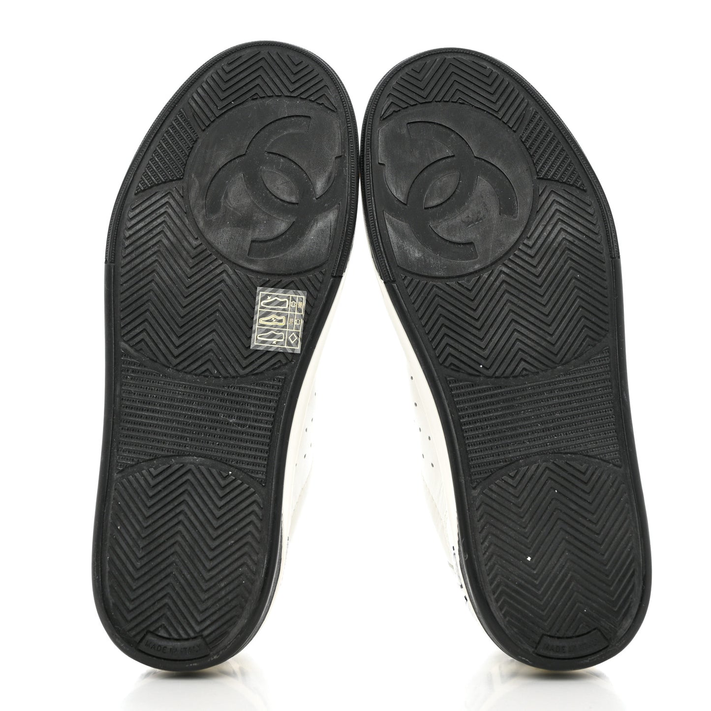 Calfskin Womens Logo Sneakers 37.5 White Black