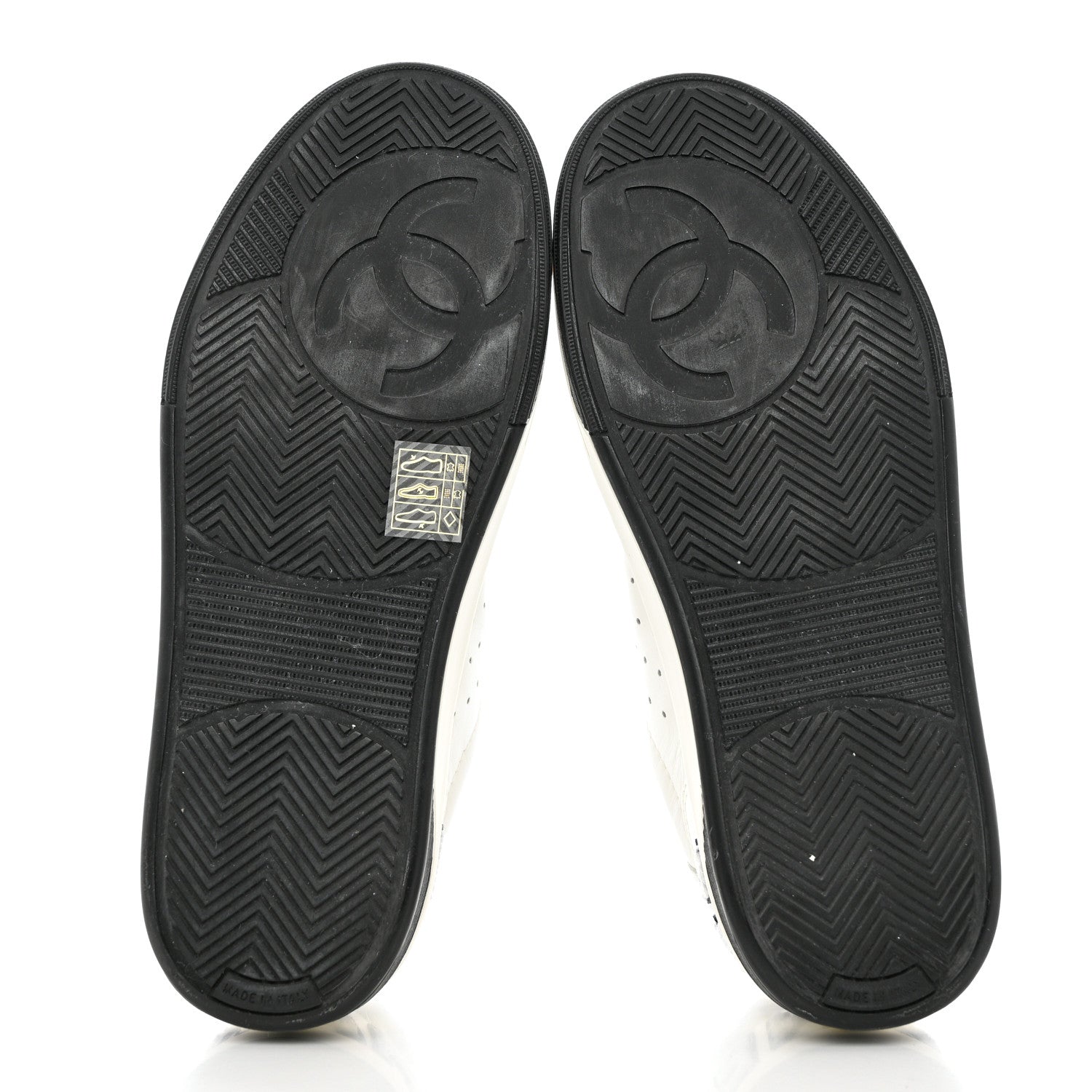 Chanel Calfskin Womens Logo Sneakers 37.5 White Black 5 of 11