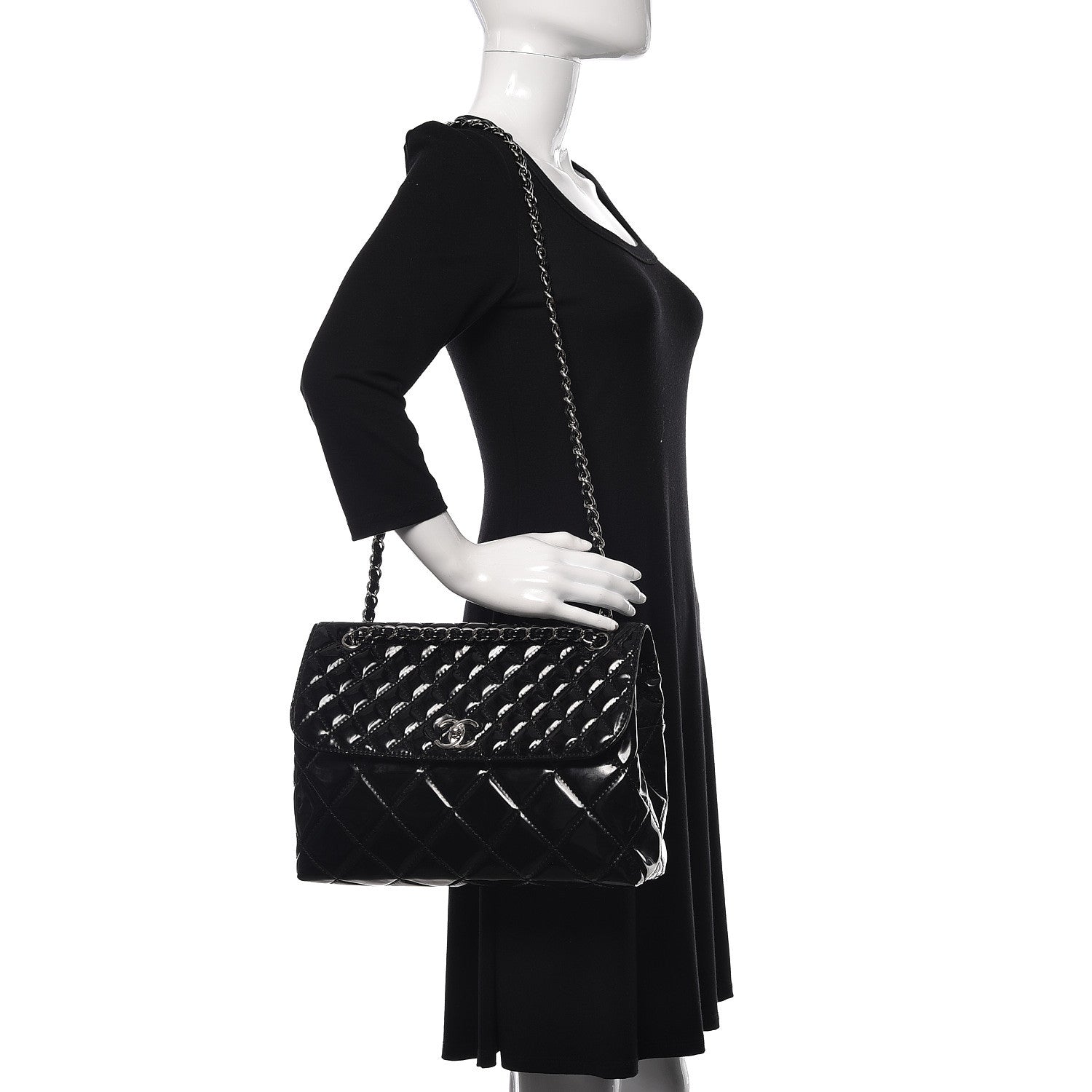 Chanel Vinyl Quilted In the Business Flap Bag Black 2 of 15