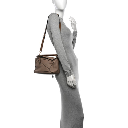 Loewe Grained Calfskin Small Puzzle Bag Sand Mink 2 of 13