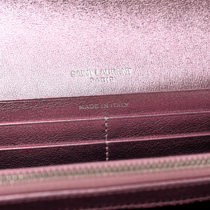 Saint Laurent Metallic Calfskin Classic Monogram Cassandre Wallet New Azalea 7 of 8