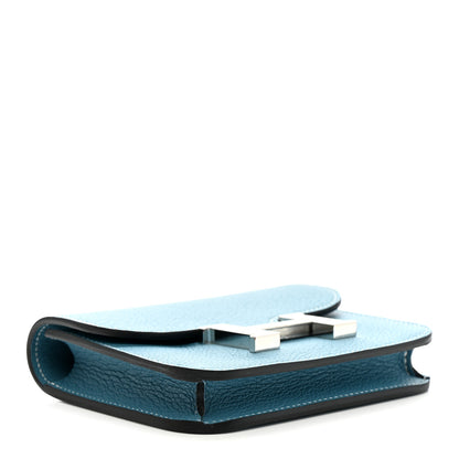 Hermes Evercolor Constance Slim Wallet Blue Jean 5 of 9