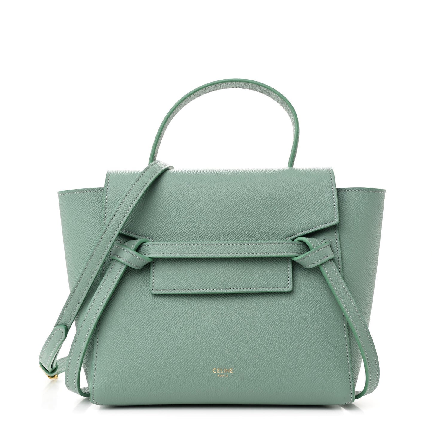 Grained Calfskin Nano Belt Bag Ice Mint