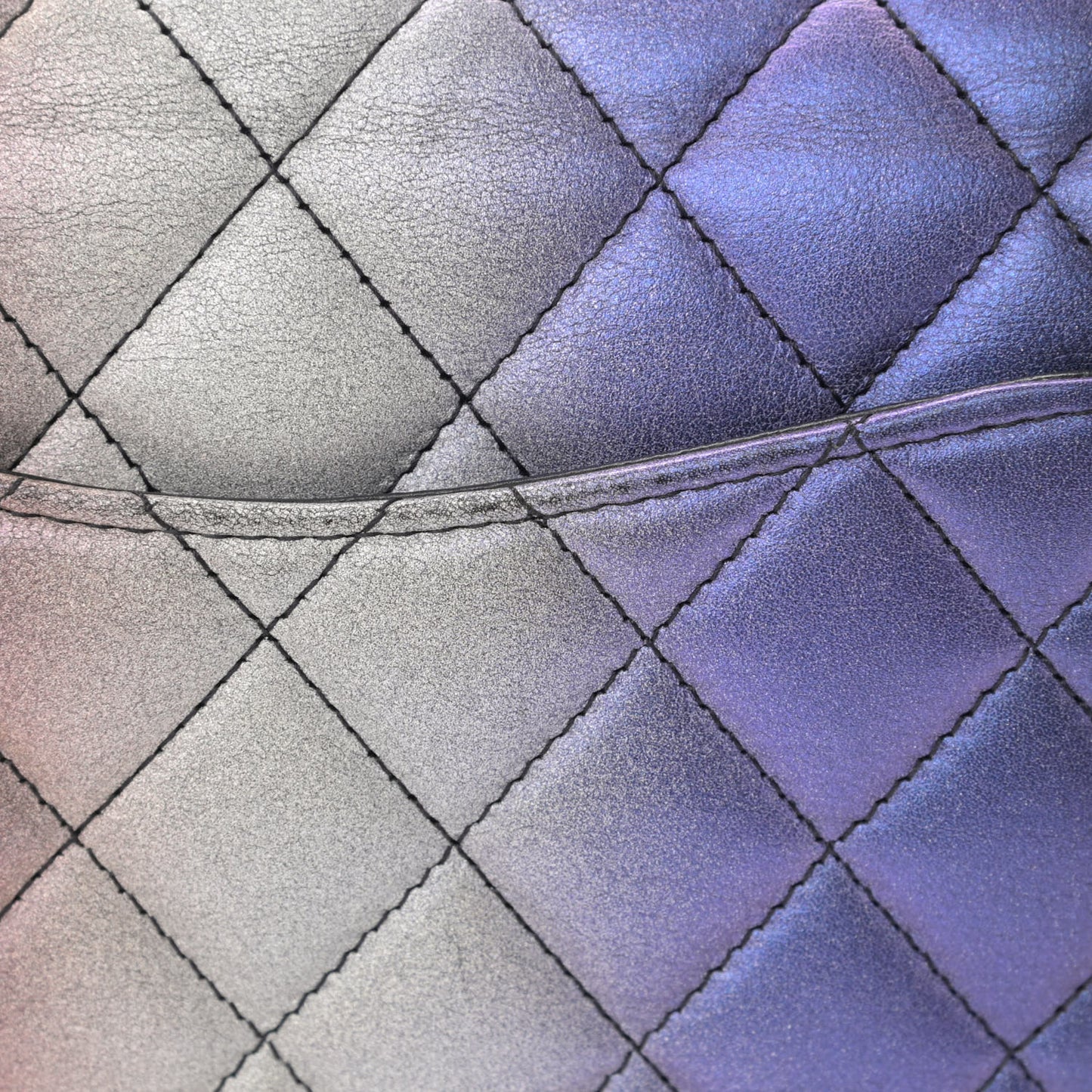 Calfskin Quilted Ombre Medium Double Flap Black