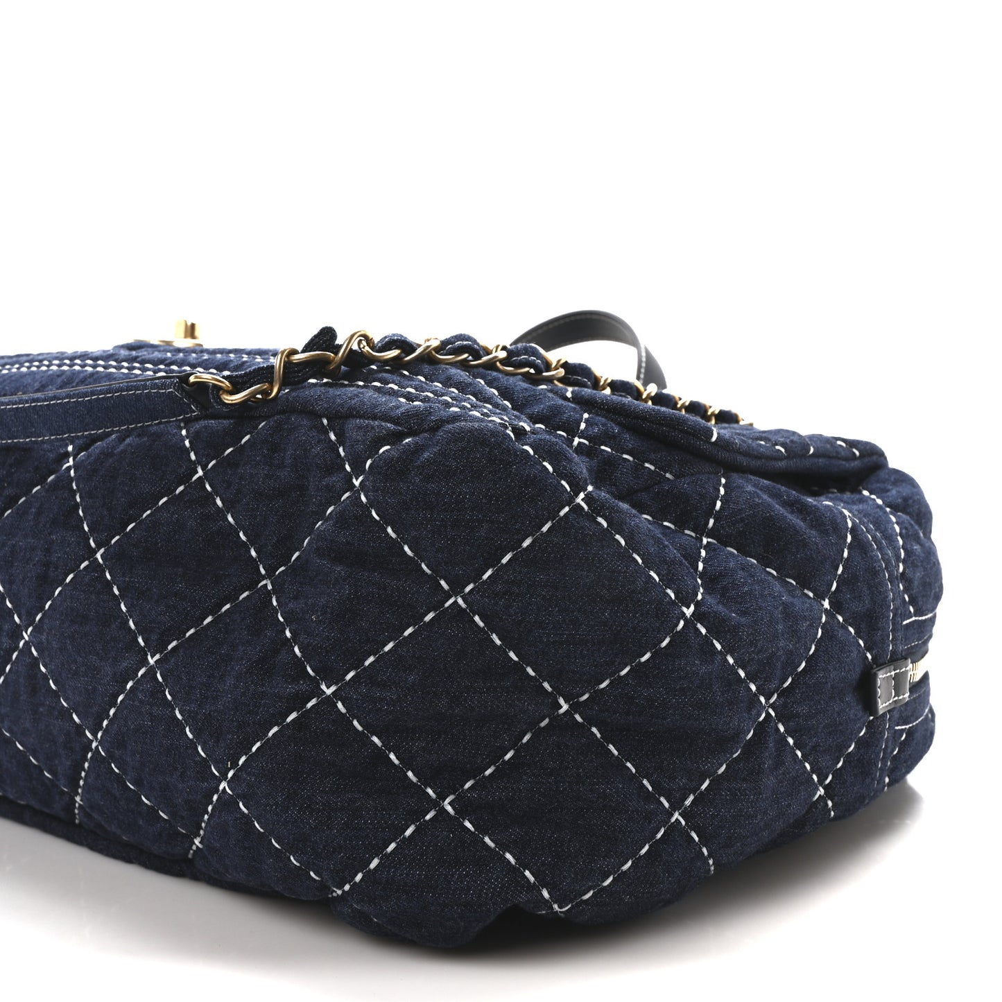 Denim Quilted Large Express Bowling Bag Blue