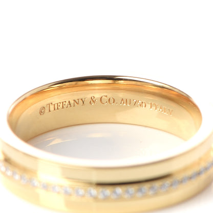 Tiffany 18K Yellow Gold Diamond Narrow T Two Ring 48 4.5 4 of 4