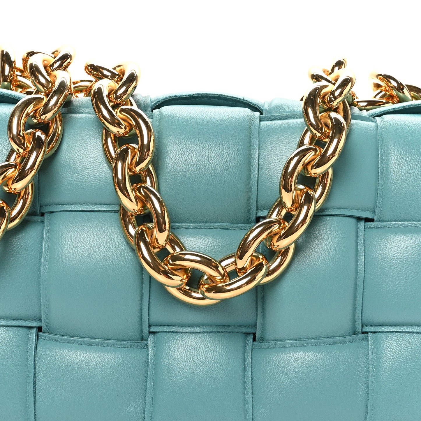 Lambskin Maxi Intrecciato Padded Chain Cassette Crossbody Bag Linoleum