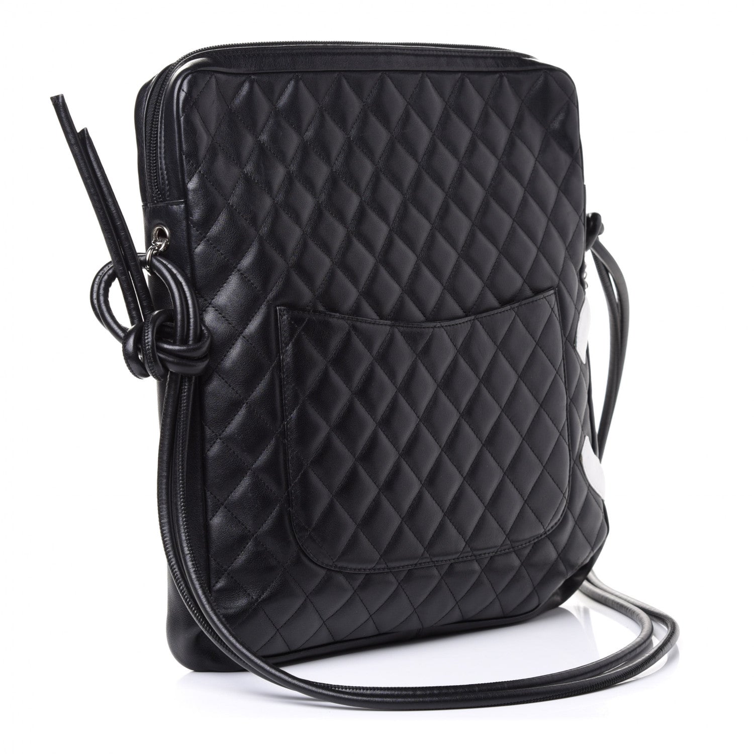 Chanel Calfskin Quilted Large Cambon Messenger Black White 2 of 4
