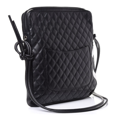 Chanel Calfskin Quilted Large Cambon Messenger Black White 2 of 4