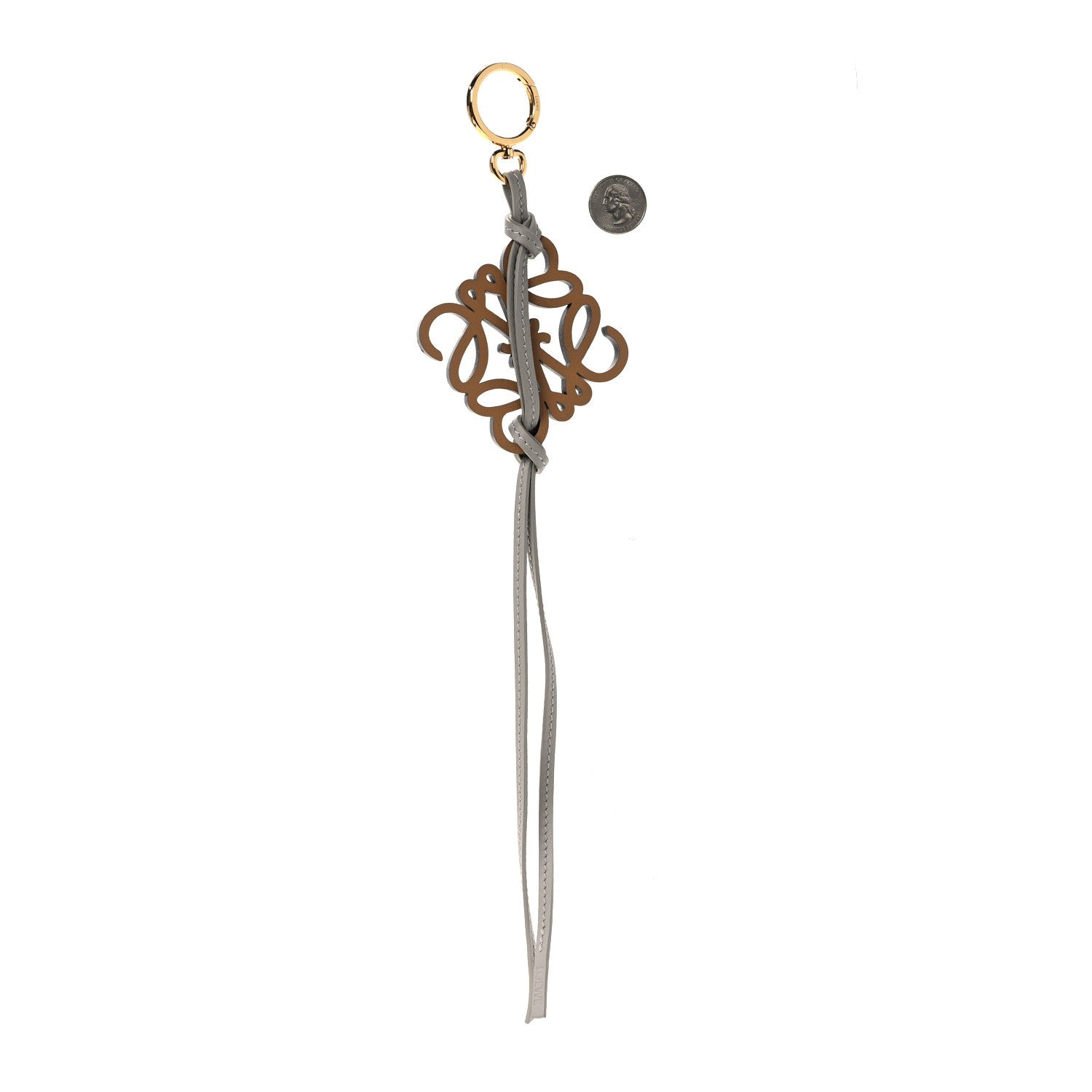 Loewe Calfskin Anagram Bag Charm Key Holder Yellow 2 of 5