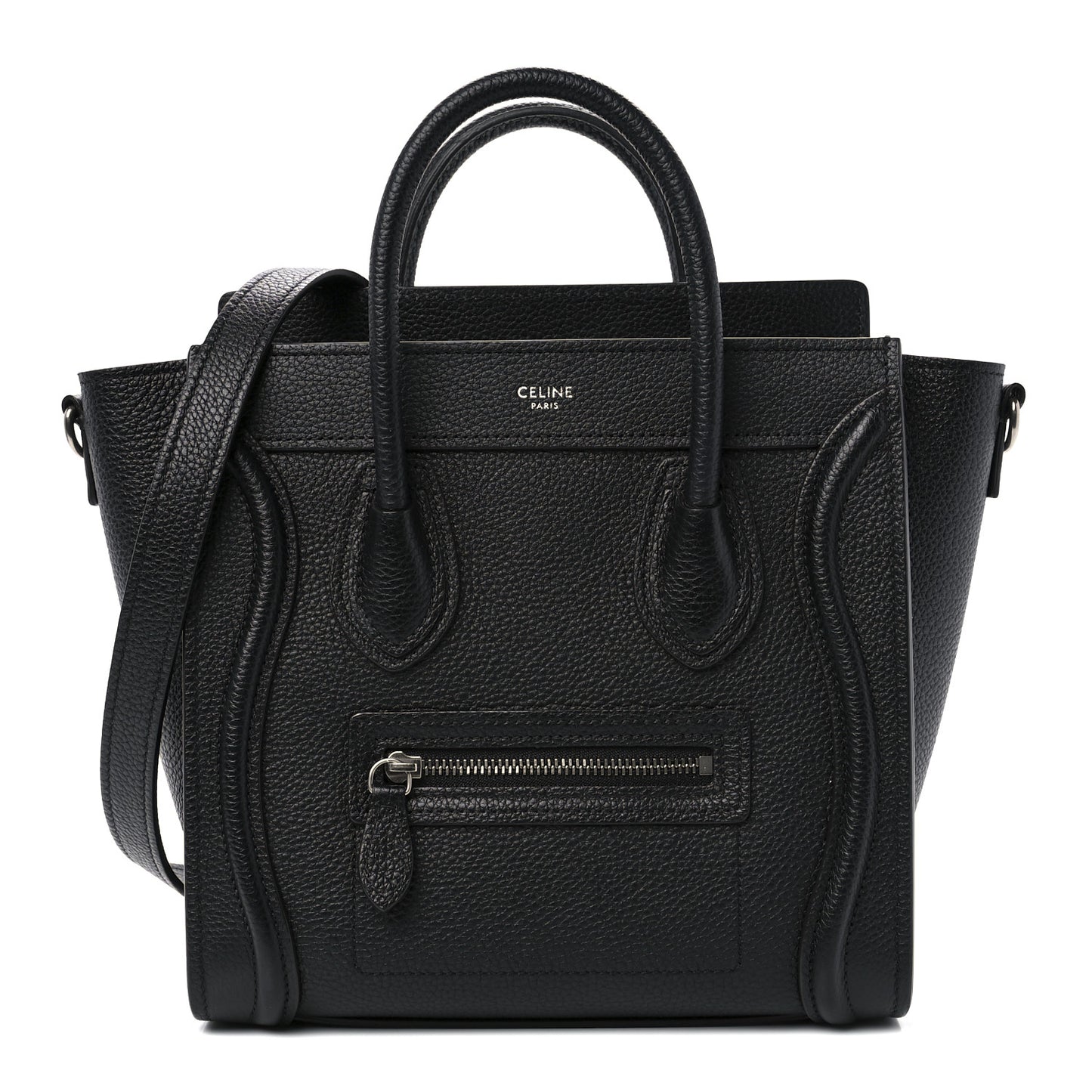 Drummed Calfskin Nano Luggage Black